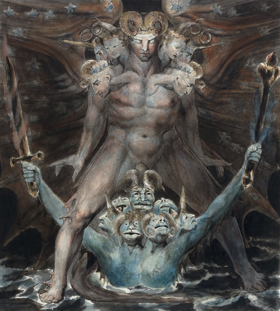 Le Grand Dragon Rouge et la Bête de la Mer - William Blake