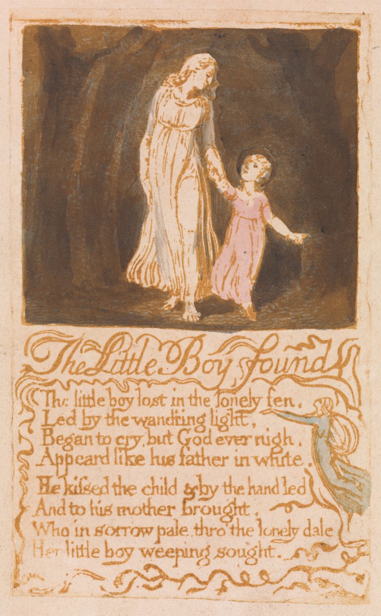 The Little Boy Found, plaque 21 de Songs of Innocence, 1789 - William Blake