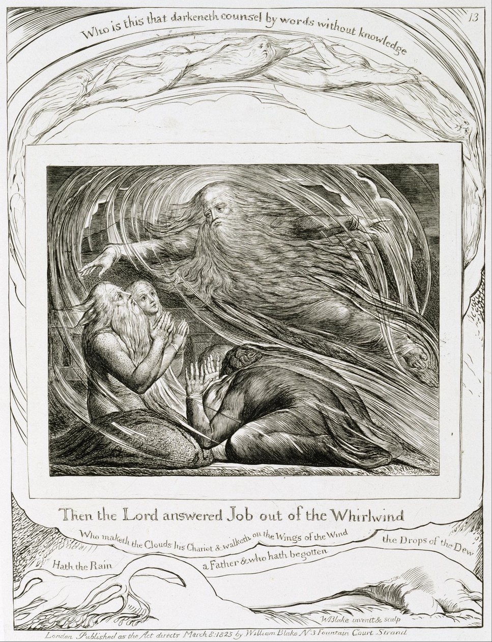 Le Seigneur Répondant à Job du Tourbillon - William Blake
