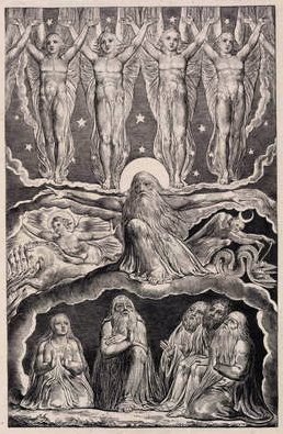 Le Seigneur répondant à Job du tourbillon, planche 14 des Illustrations du Livre de Job, 1825 - William Blake