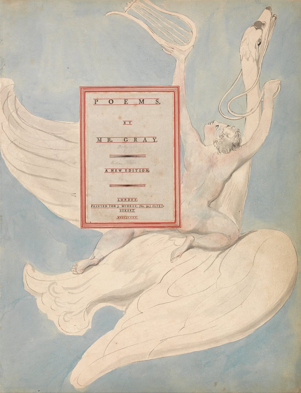 Les poèmes de Thomas Gray, Design 1, Le génie pindarique recevant sa lyre - William Blake