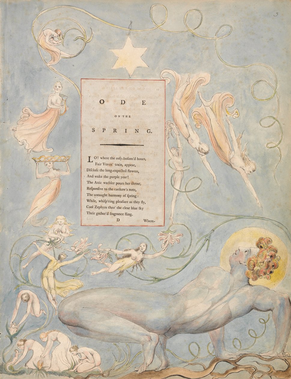 Les poèmes de Thomas Gray, Design 3, Ode au printemps - William Blake