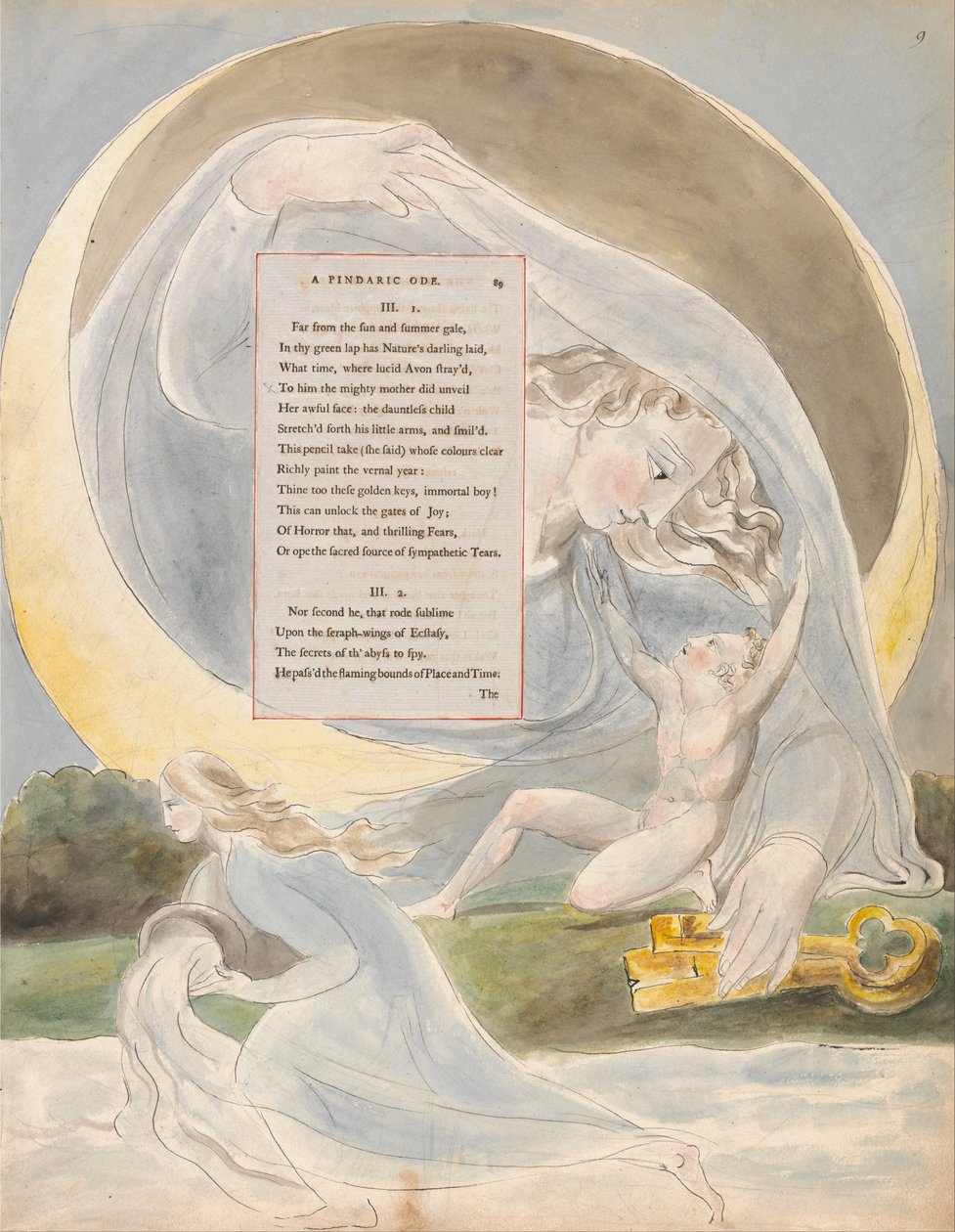 Les Poèmes de Thomas Gray, Design 49, Le Progrès de la Poésie - William Blake