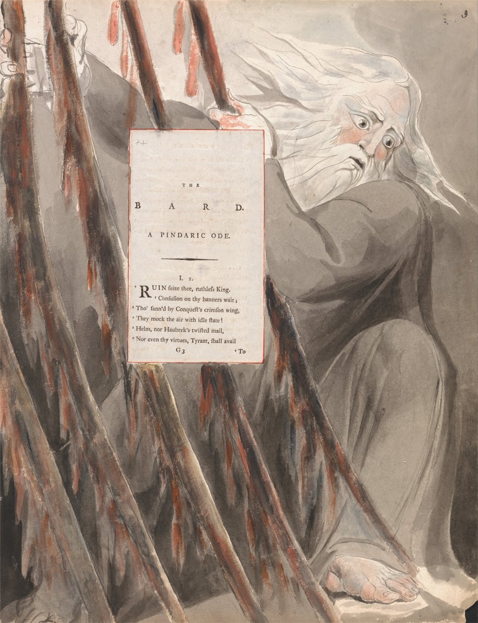 Les Poèmes de Thomas Gray, Design 55, Le Barde - William Blake