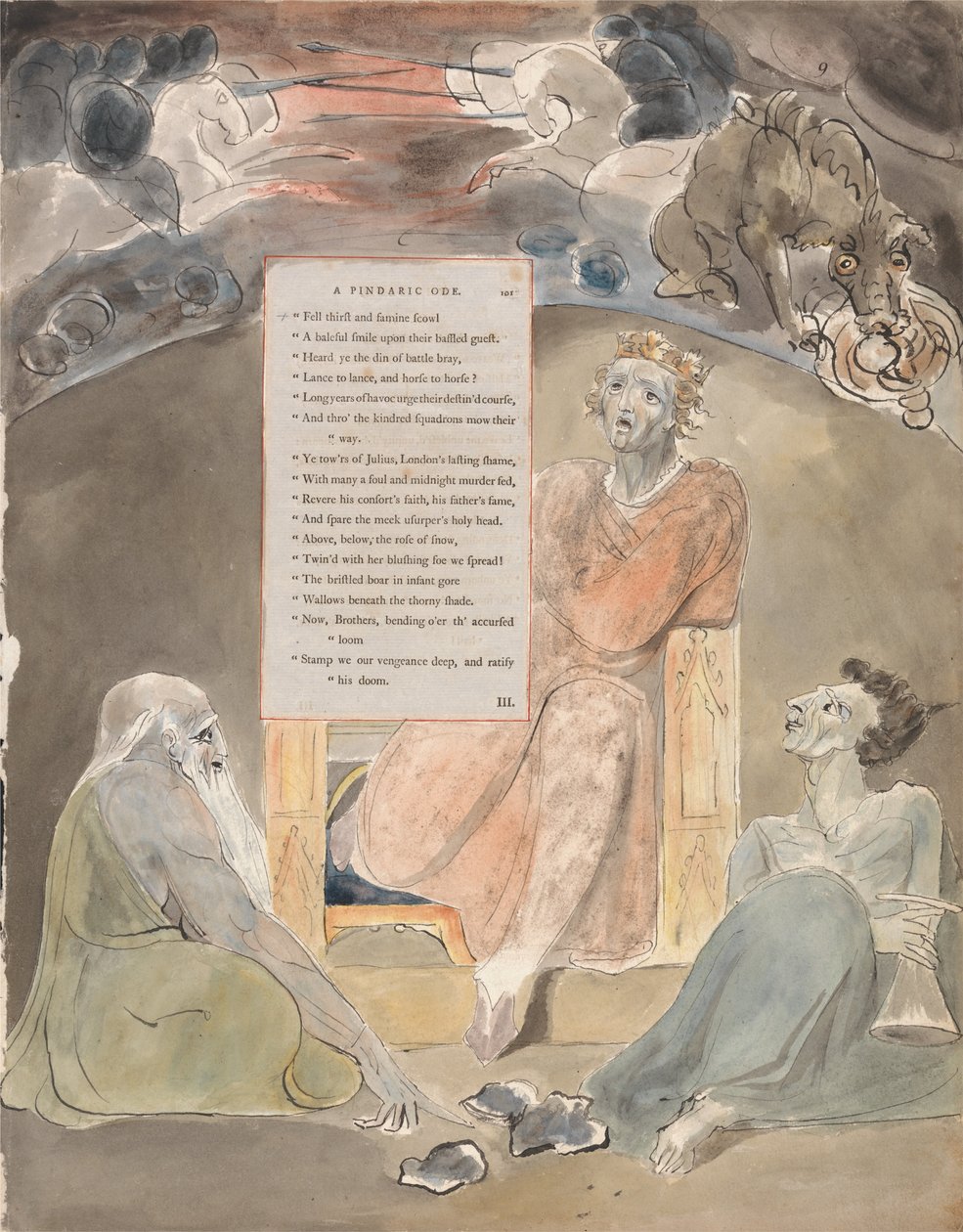 Les Poèmes de Thomas Gray, Design 61, Le Barde - William Blake