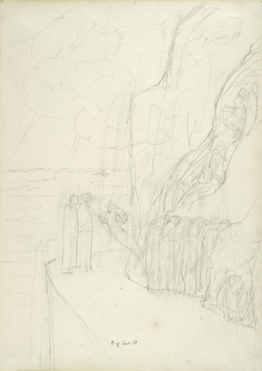 La terrasse des âmes envieuses, illustration de la Divine Comédie de Dante Alighieri, 1824-27 - William Blake