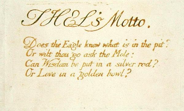 La devise de Thel..., planche 1 du Livre de Thel, 1789 - William Blake