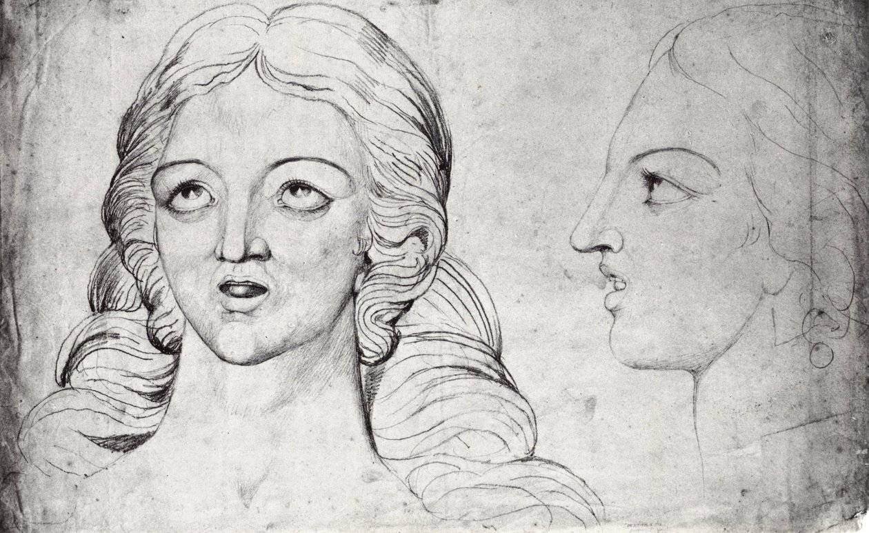 William Blake, Tête visionnaire de Corinna la Thébane c. 1820 - William Blake