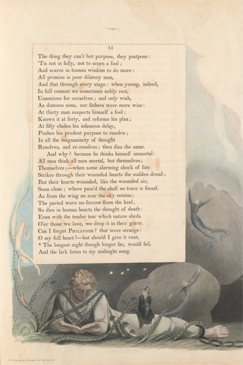 Les pensées nocturnes de Young, Page 15, La nuit la plus longue, bien que beaucoup plus longue, échouerait - William Blake
