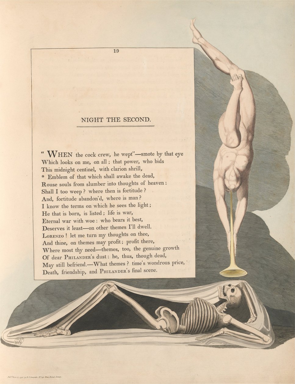 Les pensées nocturnes de Young, Page 19, Emblème de ce qui réveillera les morts - William Blake