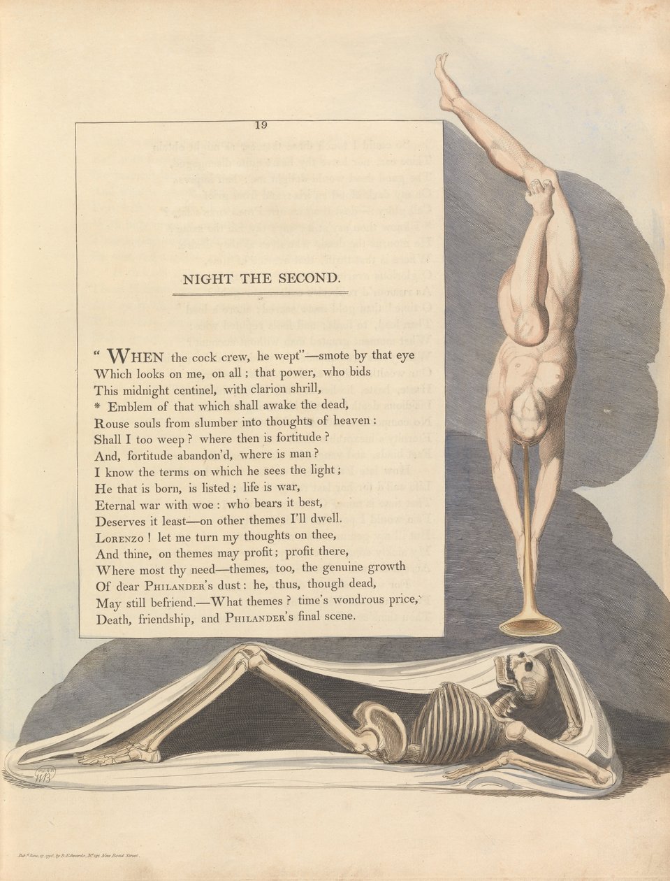 Les pensées nocturnes de Young, Page 19, Emblème de ce qui réveillera les morts - William Blake