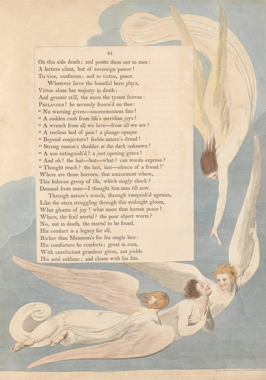 Les pensées nocturnes de Young, Page 41, Une marque radieuse ; le lit de mort du juste - William Blake