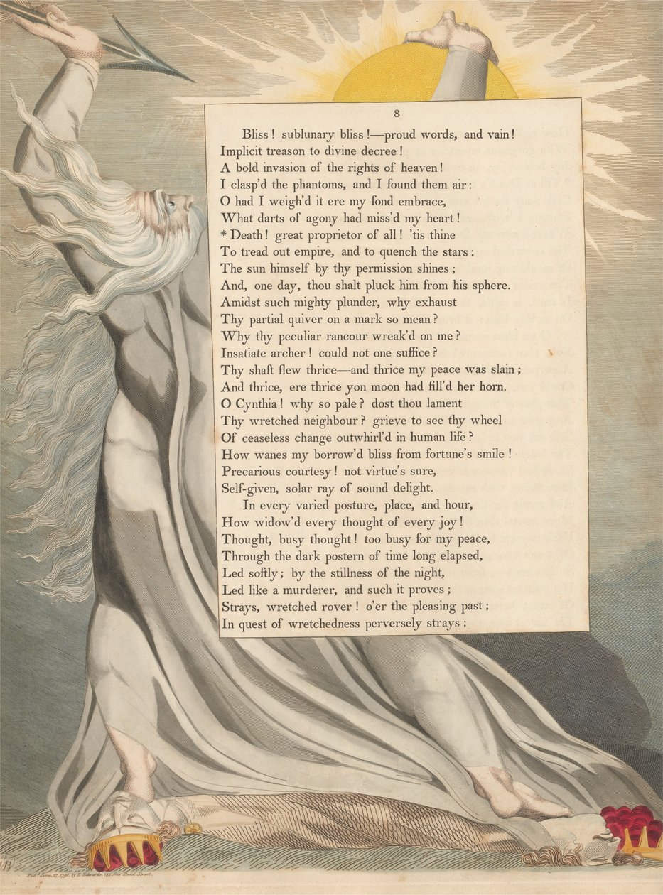 Les pensées nocturnes de Young, Page 8, Mort ! Grand propriétaire de tout ! - William Blake