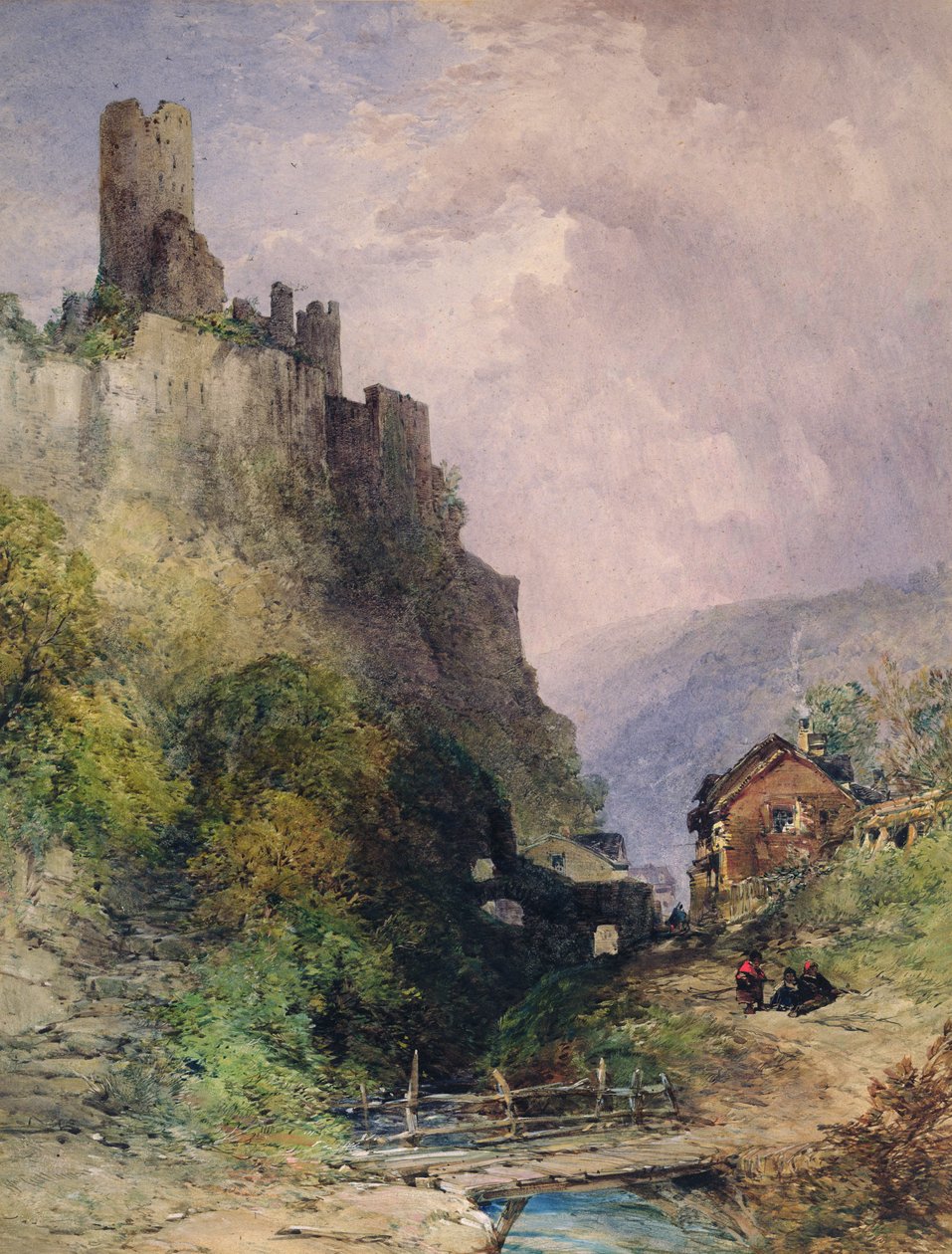 Le château de Katz sur le Rhin - William Callow