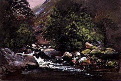 Étude de rochers sur la rivière Lynn - William Corbett Burder