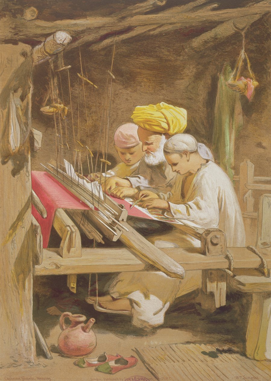 Châles en cachemire : Tissage, 1863 - William Crimea Simpson