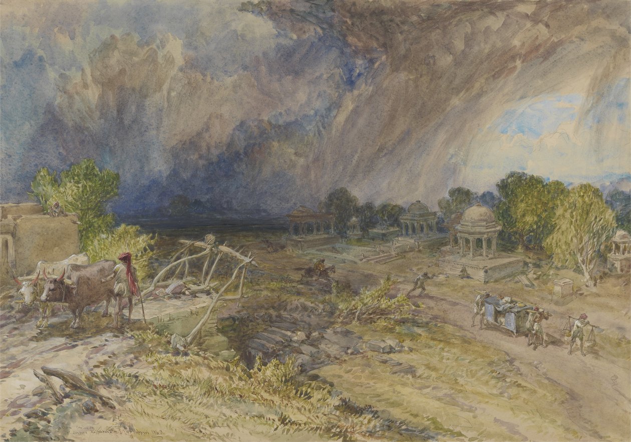 Tempête de poussière approchant, près de Jaipur Rajputana, 1863 - William Crimea Simpson