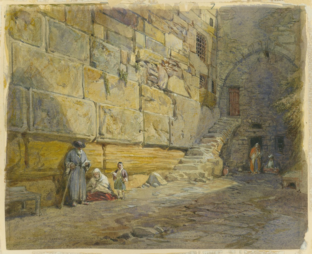 Linteau de la porte de Barclay, près du Mur des Lamentations, Jérusalem, 1870 - William Crimea Simpson