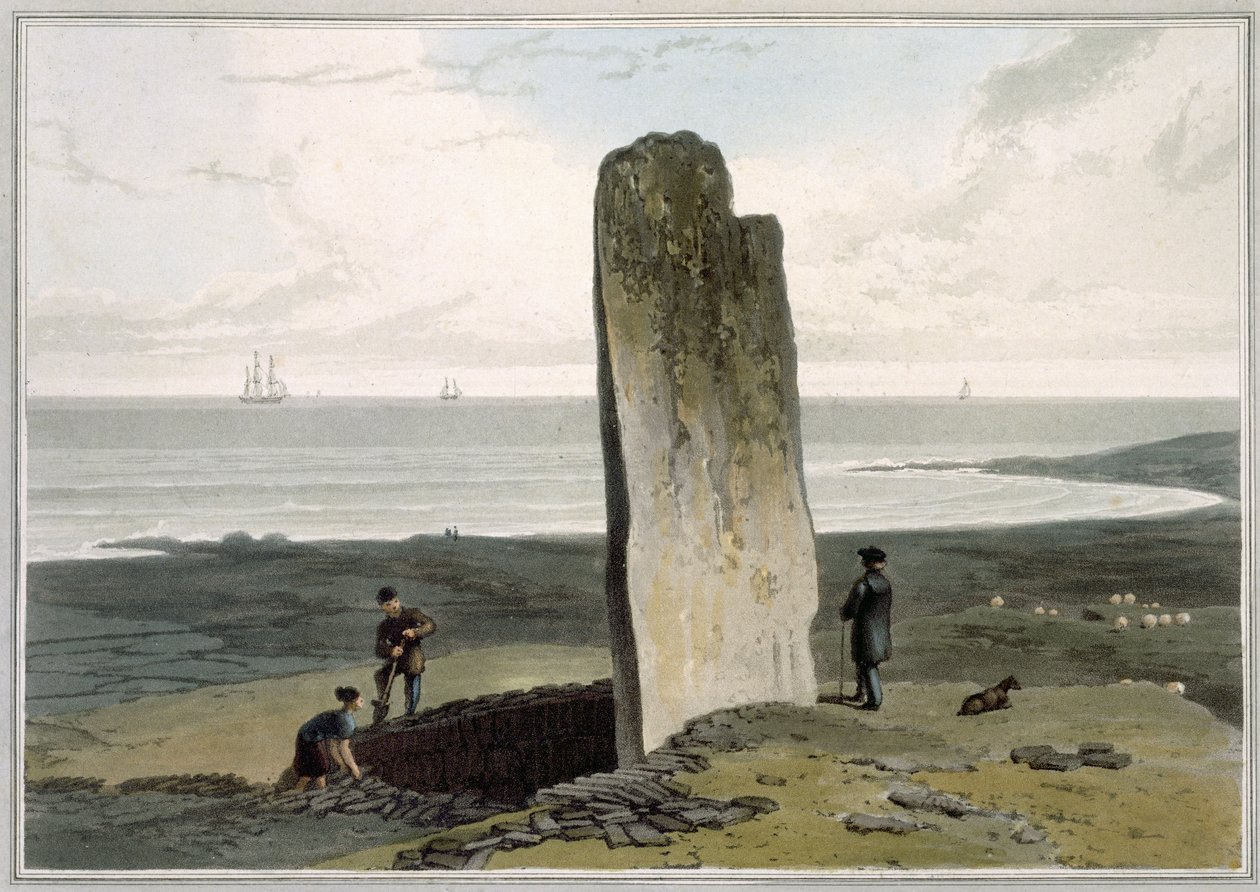 Pierre druidique à Strather près de Barvas, île de Lewis, du Volume IV de 