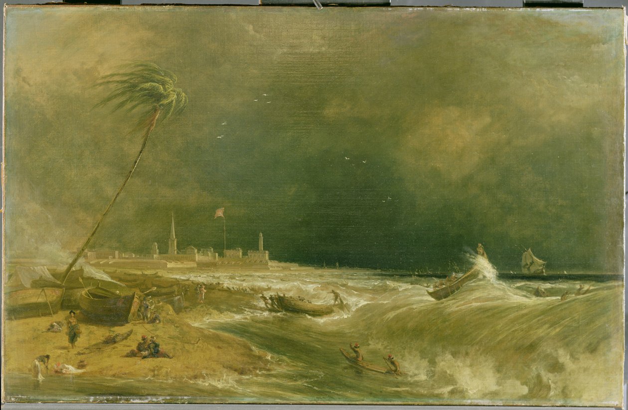 Madras, ou Fort St. George, dans la baie du Bengale - Une rafale qui passe, 1833 - William Daniell