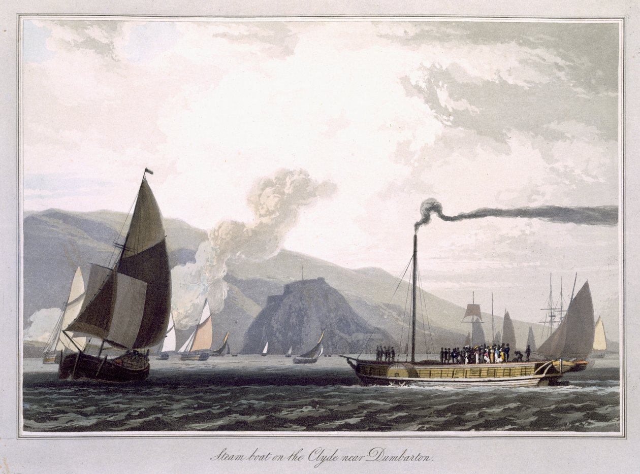 Bateau à vapeur sur la Clyde près de Dumbarton, de 