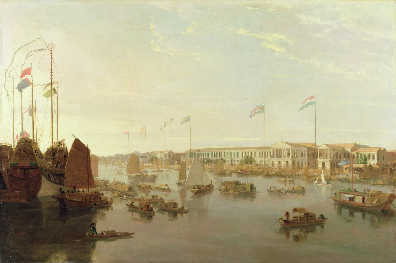 Les usines européennes, Canton, 1806 - William Daniell