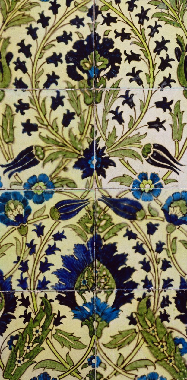 Panneau de carreaux avec motif floral persan - William de Morgan