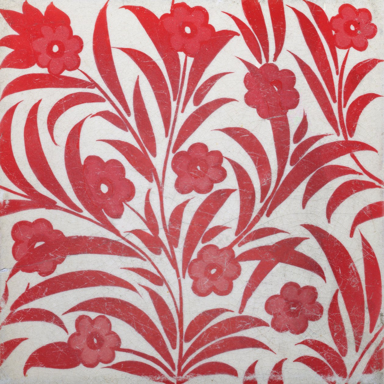 Carreau avec motif floral (céramique) - William de Morgan