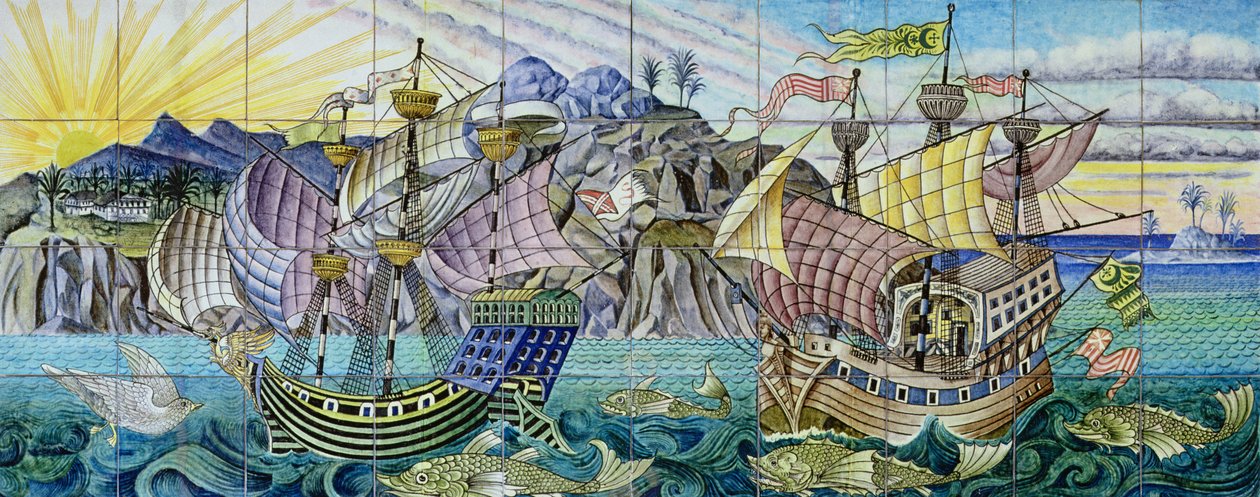 Carreaux représentant des galions, 1888-97 - William de Morgan