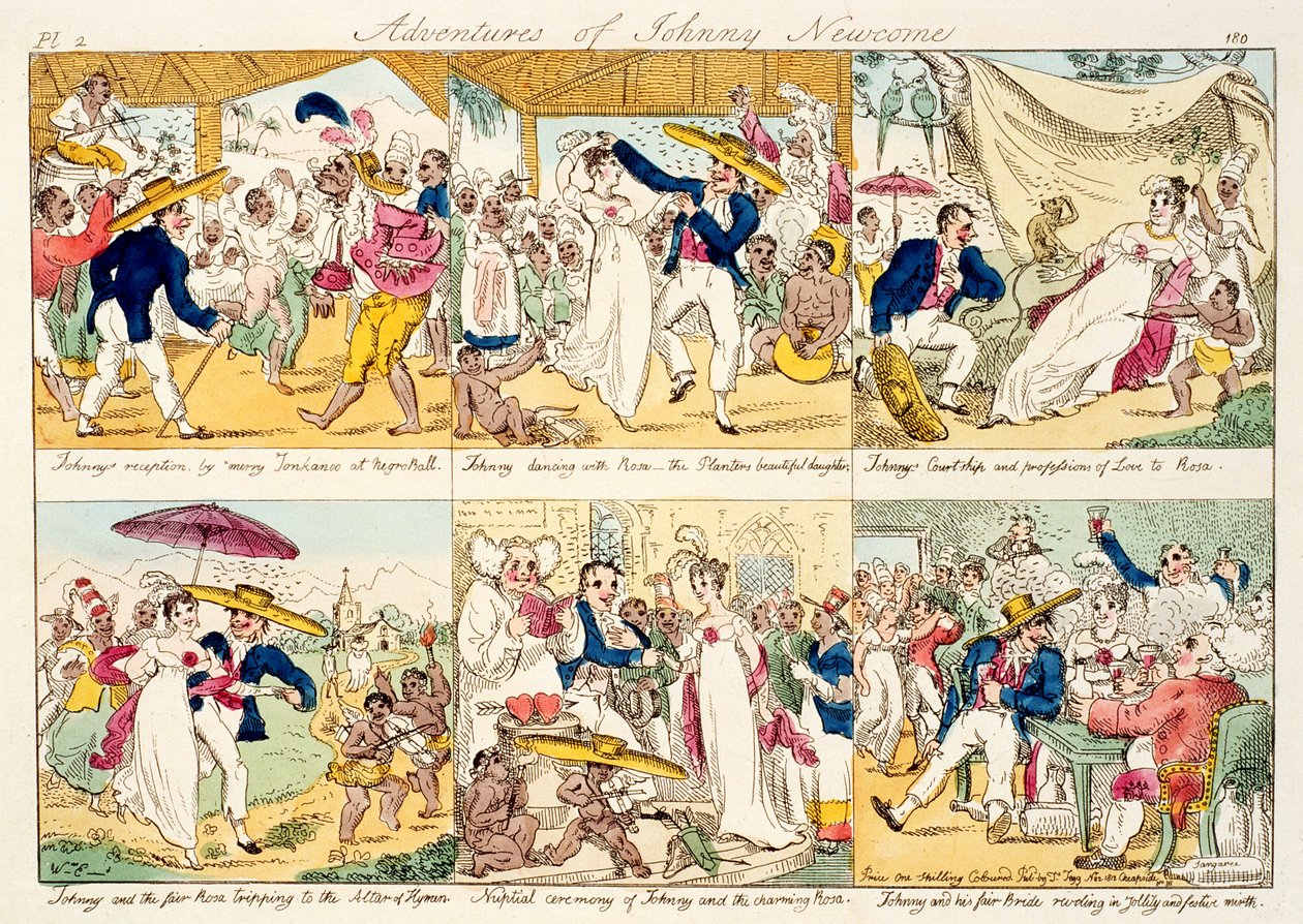 Les aventures de Johnny Newcome, publié en 1812 - William Elmes