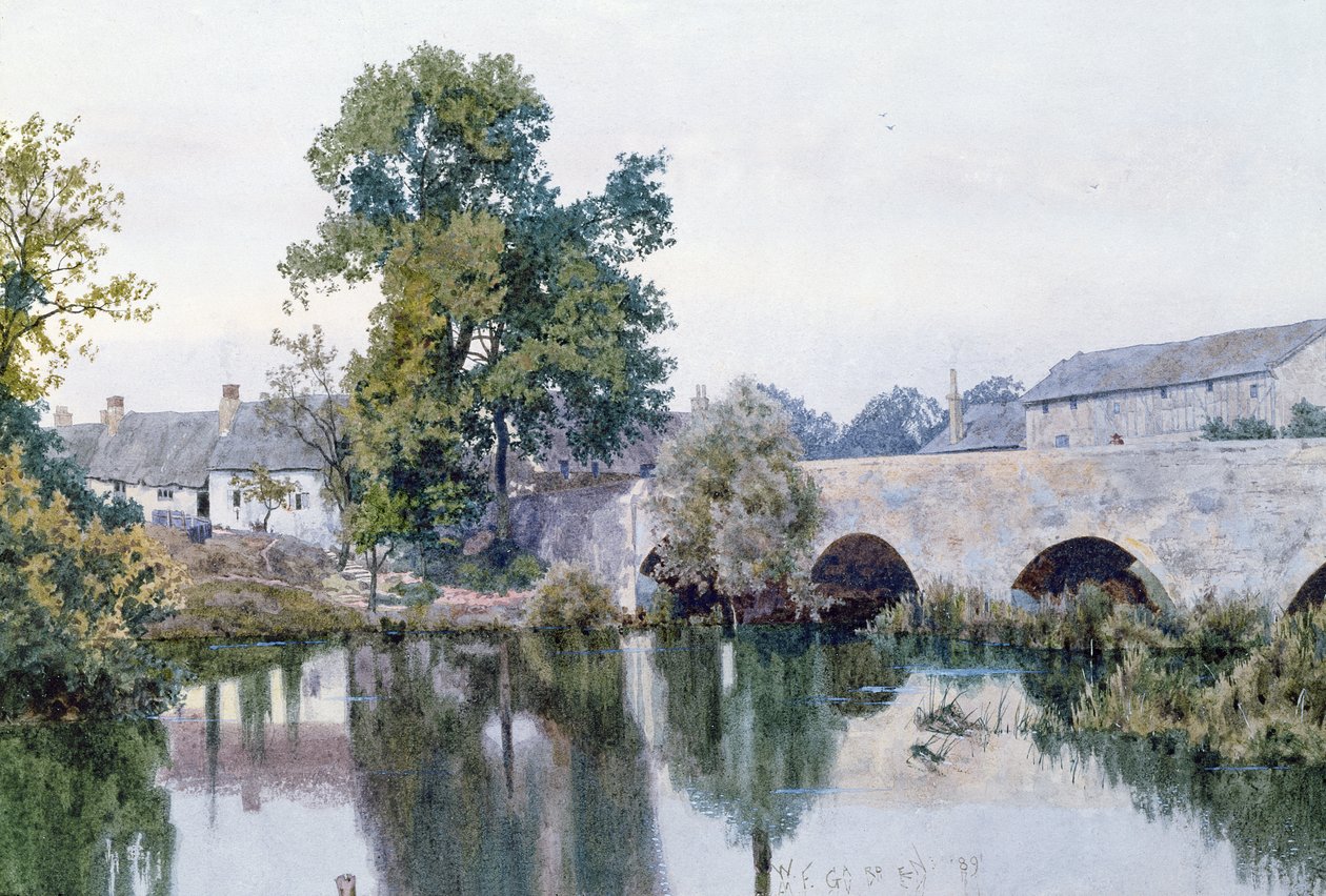Pont de pierre vers le village, 1889 - William Garden Fraser