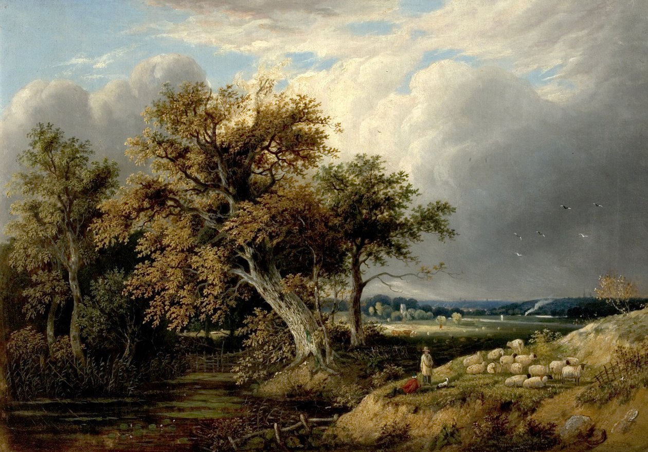 Paysage avec arbres et moutons, 19e siècle - William Henry Crome