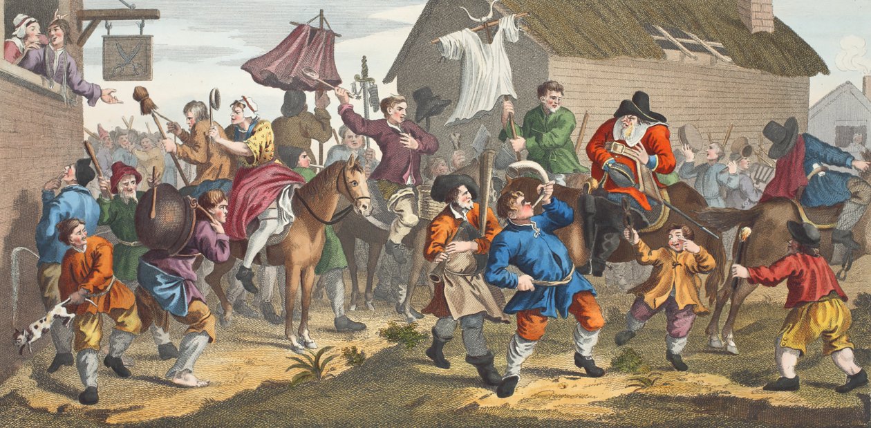 Hudibras rencontre le Skimmington, illustration de 