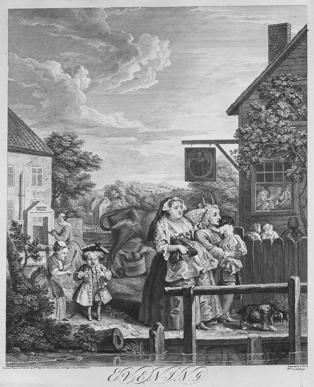 Les moments de la journée, Soir, 1738 - William Hogarth