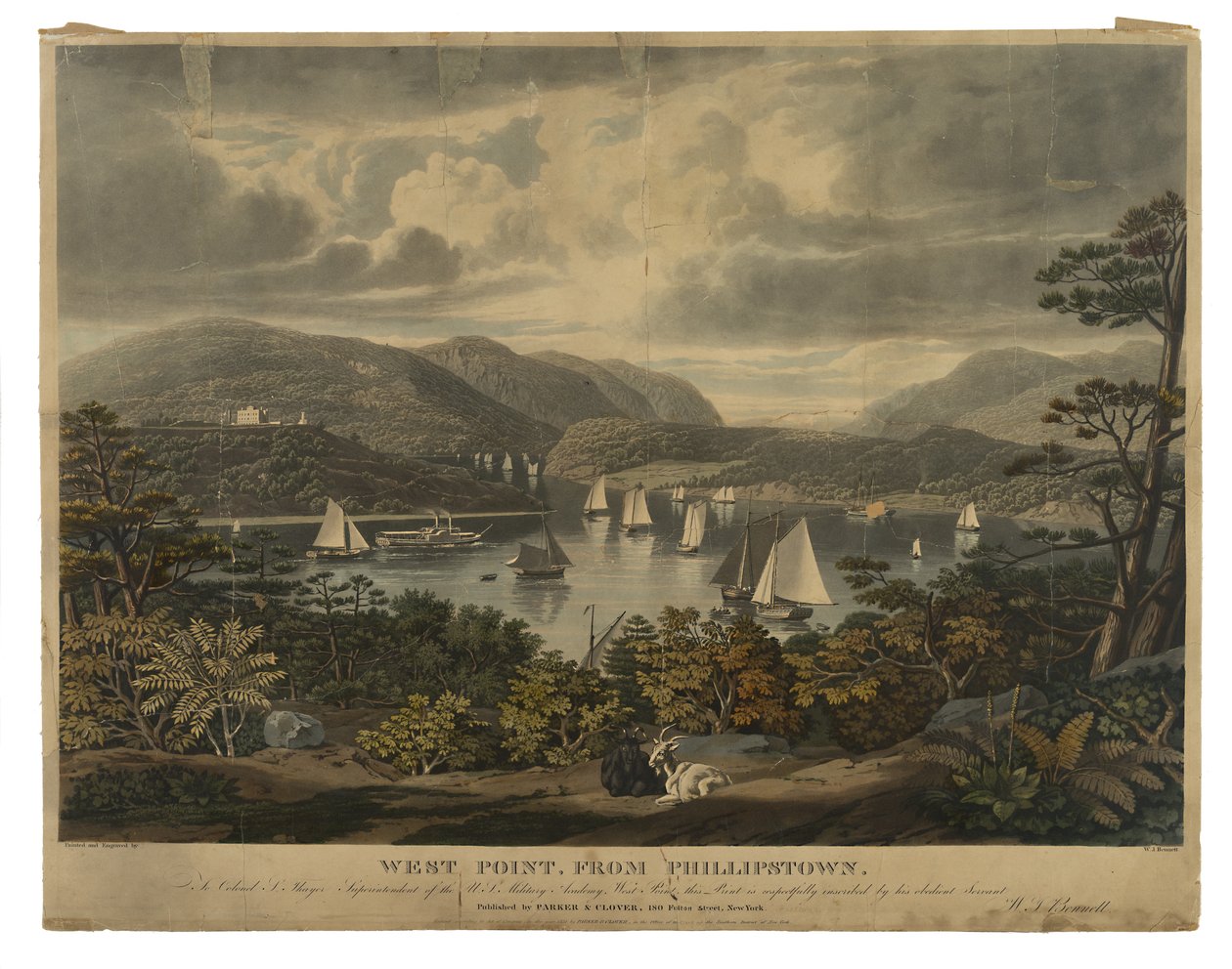 West Point, depuis Phillipstown, sans date - William James Bennett
