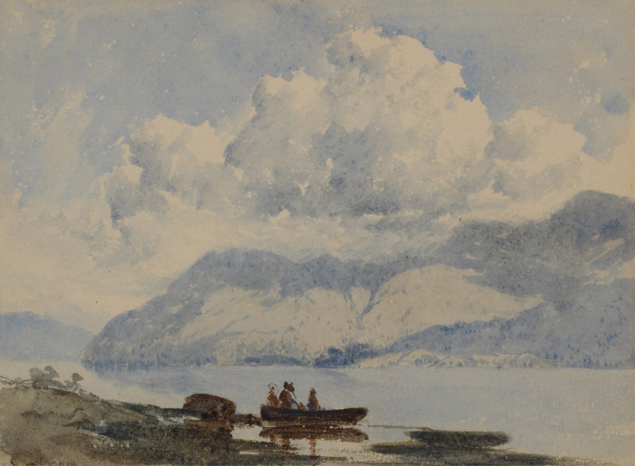 Lac avec bateau et personnages - William James Blacklock