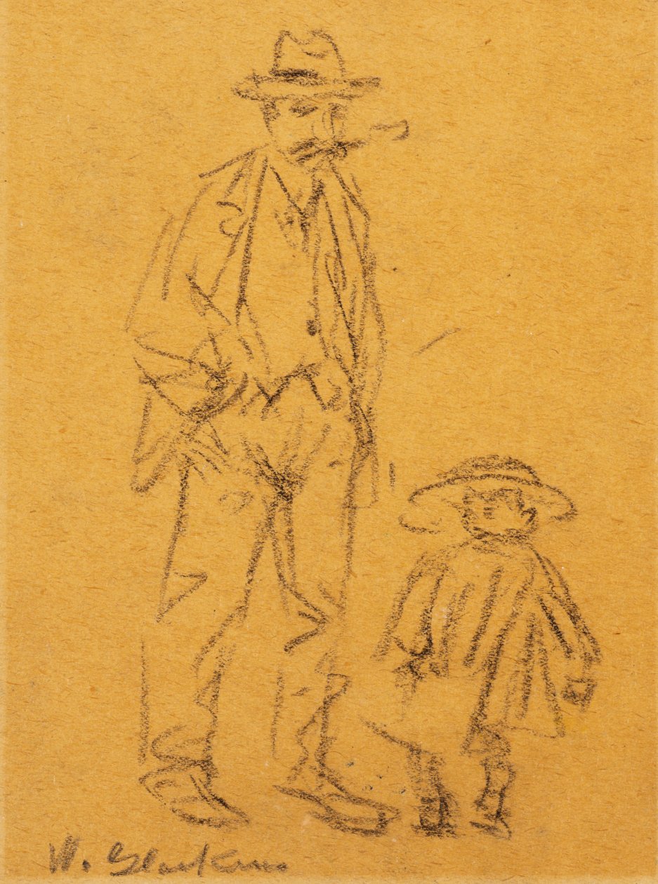 Homme avec enfant - William James Glackens