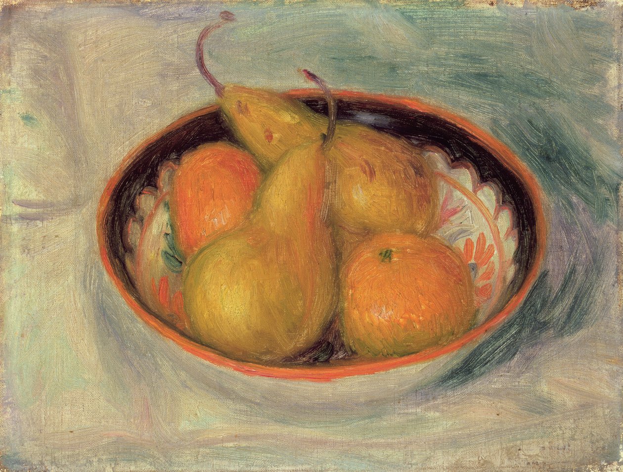 Poires et oranges dans un bol, 1915 - William James Glackens