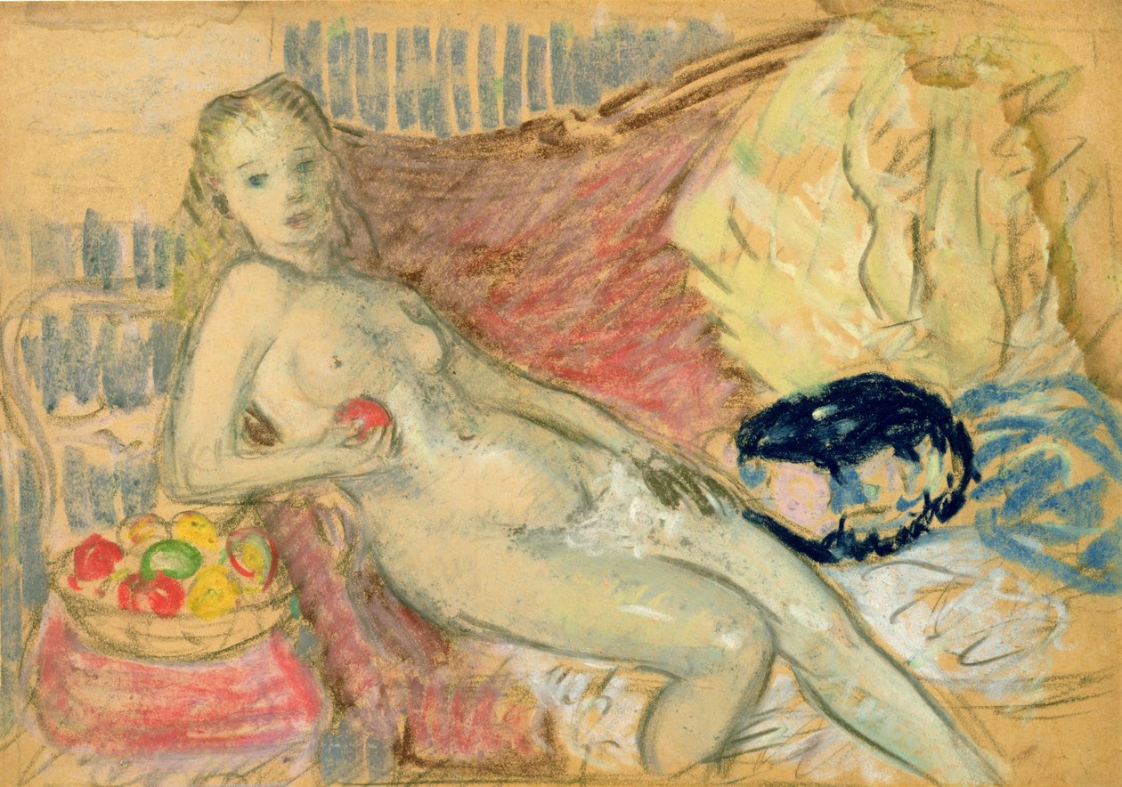 Étude pour Nu avec Pomme - William James Glackens