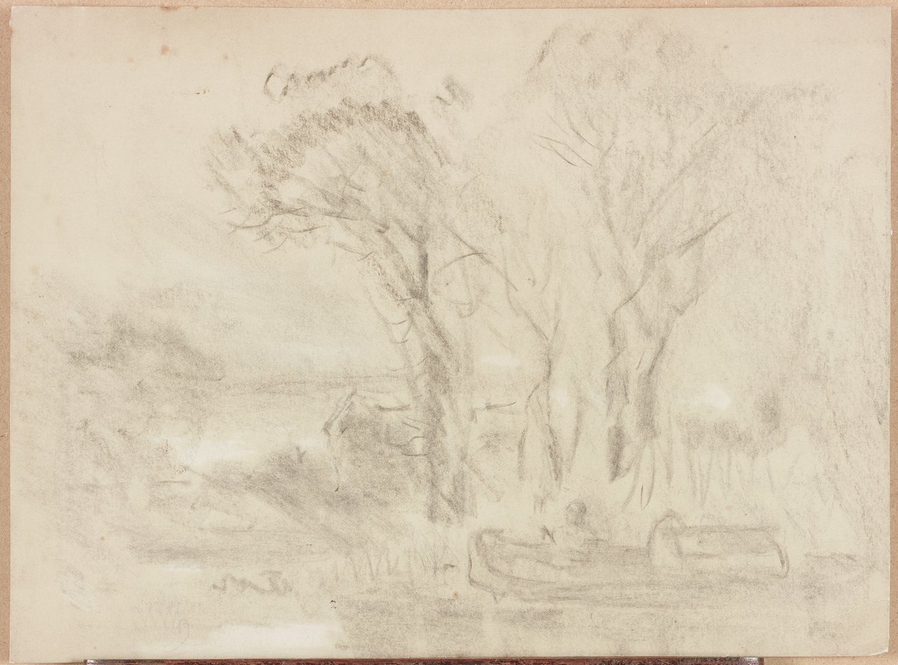 Paysage avec Bateau et Figures - William James Muller