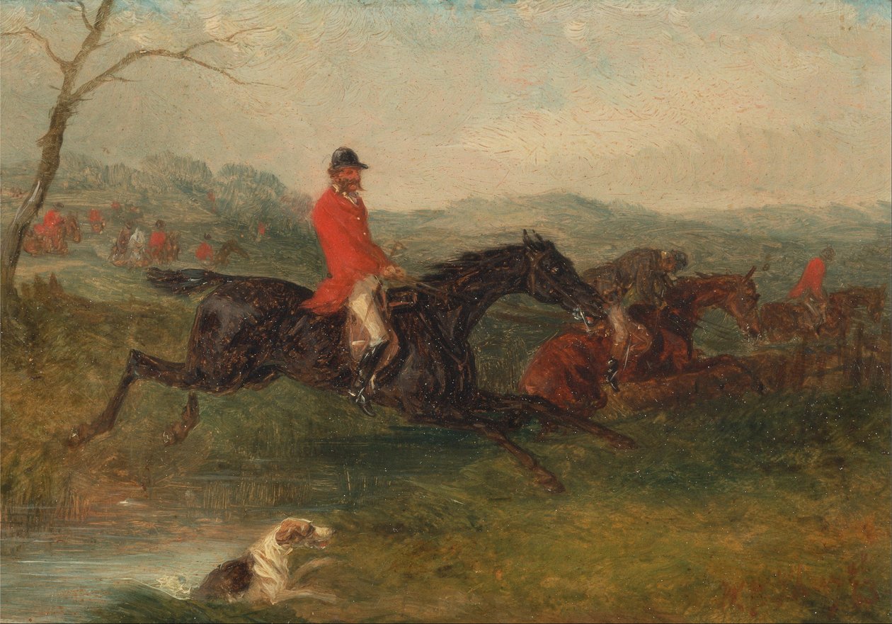 Chasse au renard - Franchir un ruisseau - William Joseph Shayer