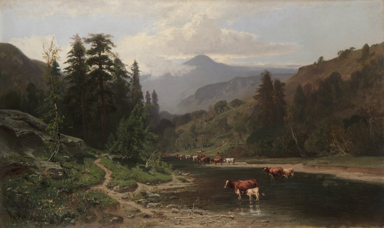 Paysage de montagne avec du bétail, 1879 - William Keith