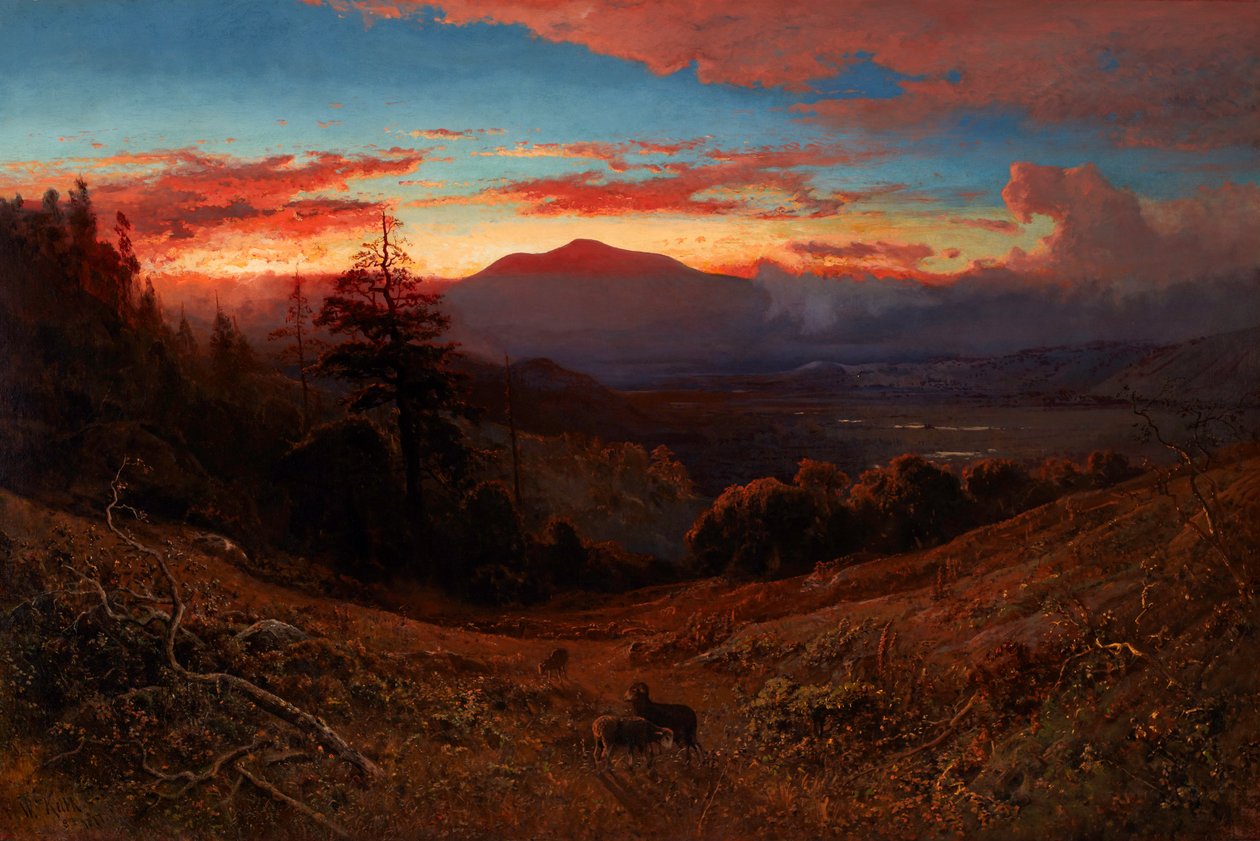 Coucher de soleil sur le mont Diablo (Coucher de soleil à Marin) - William Keith