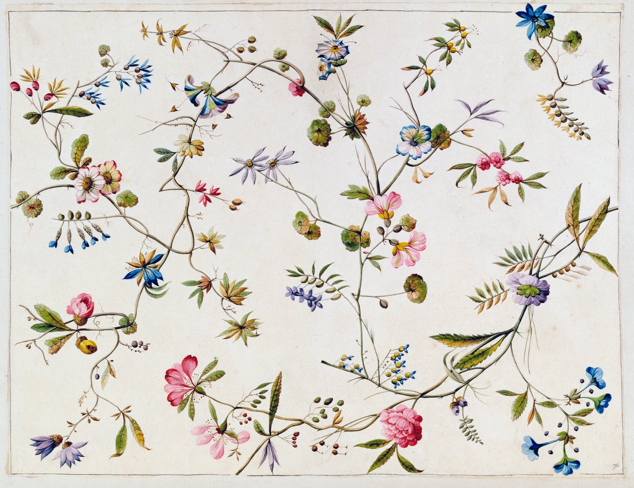 Motif textile, vers 1788-92 - William Kilburn