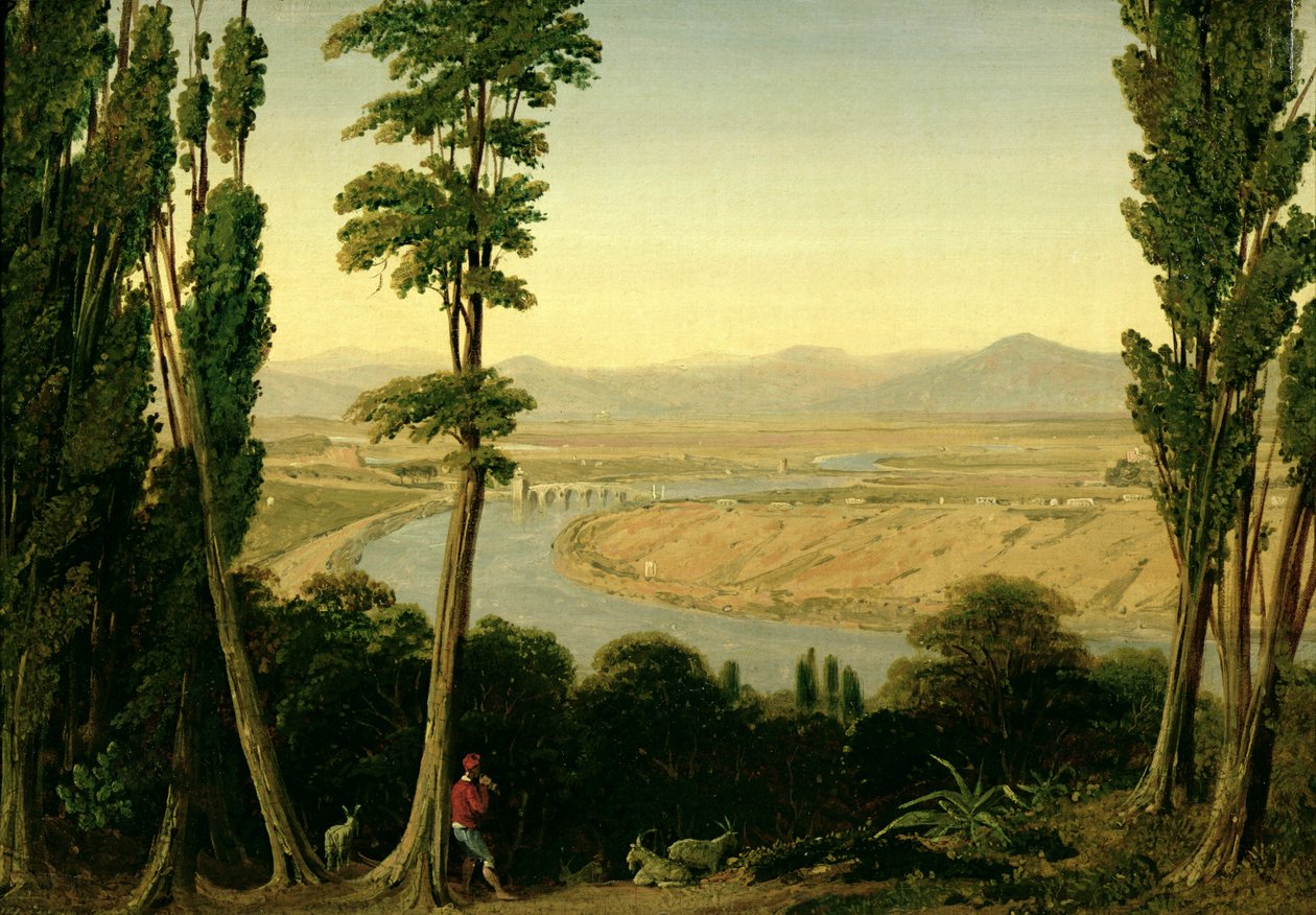 Vue du Tibre et de la campagne romaine depuis Monte Mario, 1829 - William Linton