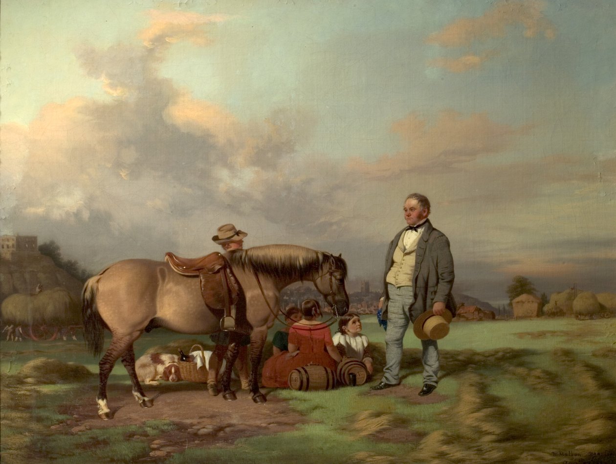 Joseph Fenton avec sa famille sur les prés, Nottingham, 1840 - William Malbon