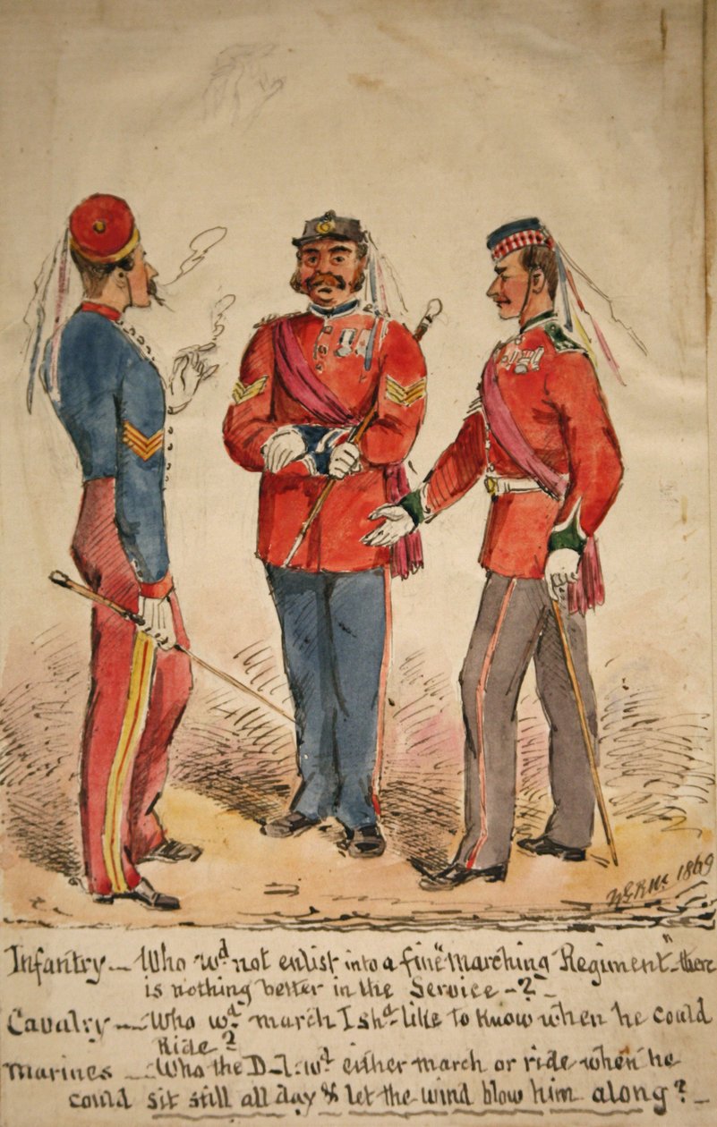 Discussion entre infanterie, cavalerie et marines, 1869 - William Masters