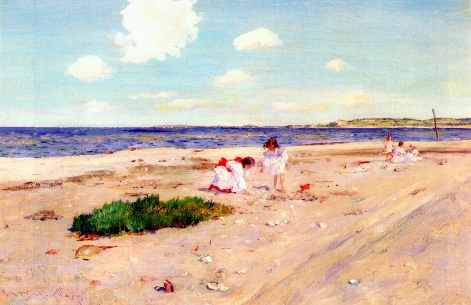 Plage de coquillages à Shinnecock - William Merritt Chase
