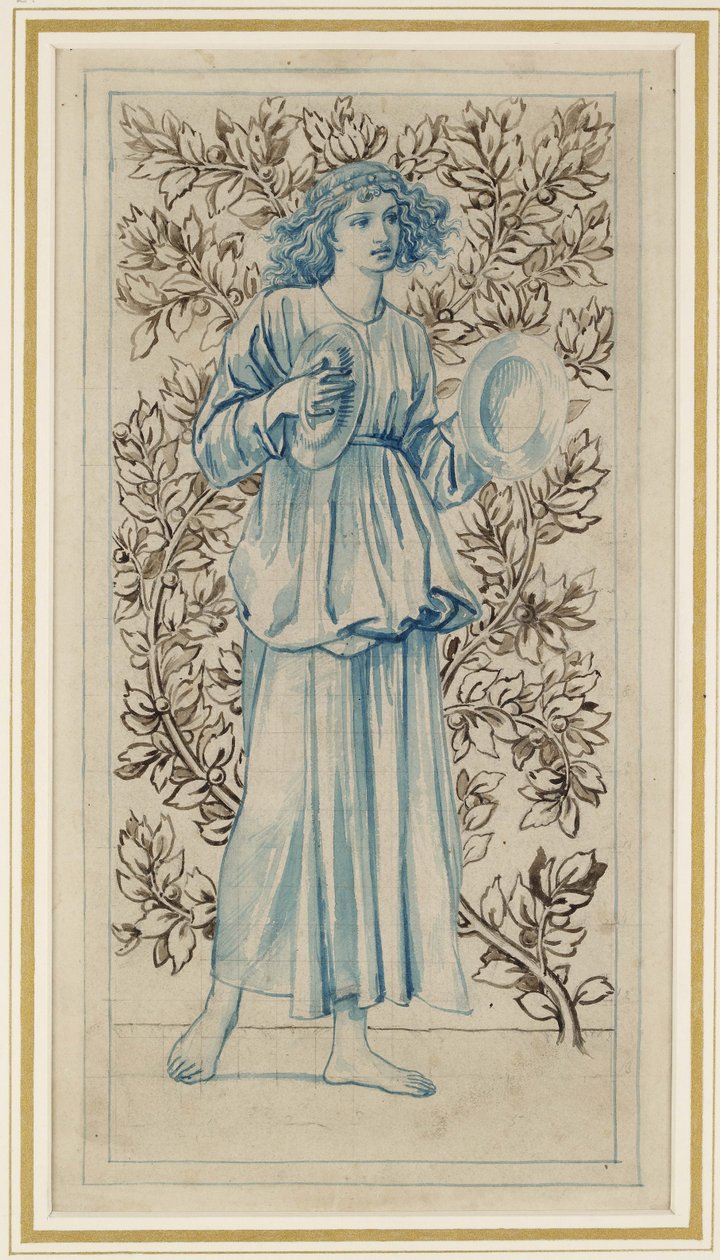 Une femme jouant des cymbales - William Morris