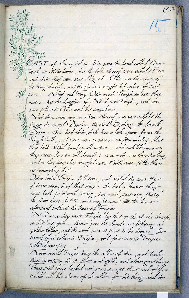 Une page du Conte de Hogni et Hedinn - William Morris